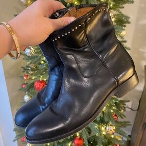 Frye Melissa Stud Short black leather boots
